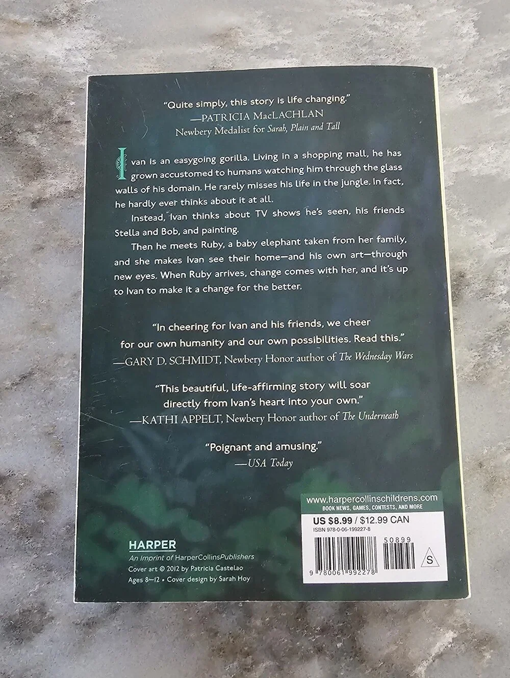 The One and Only Ivan by Katherine Applegate Paperback Newbery Medal Winner